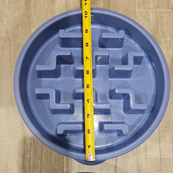 Outward Hound Slo Bowl Lot of 2 Dog Fun Slow Feeder Large Regular Blue Non Slip - Picture 3 of 10